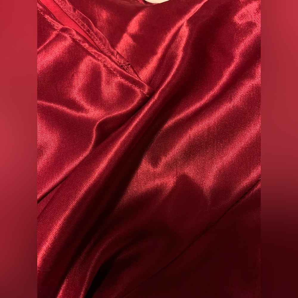 ✨⚡️💥Vintage 90s Zum Zum Satin Slip Dress Maxi Back Ruffle Magenta Size 5/6 - Picture 11 of 12